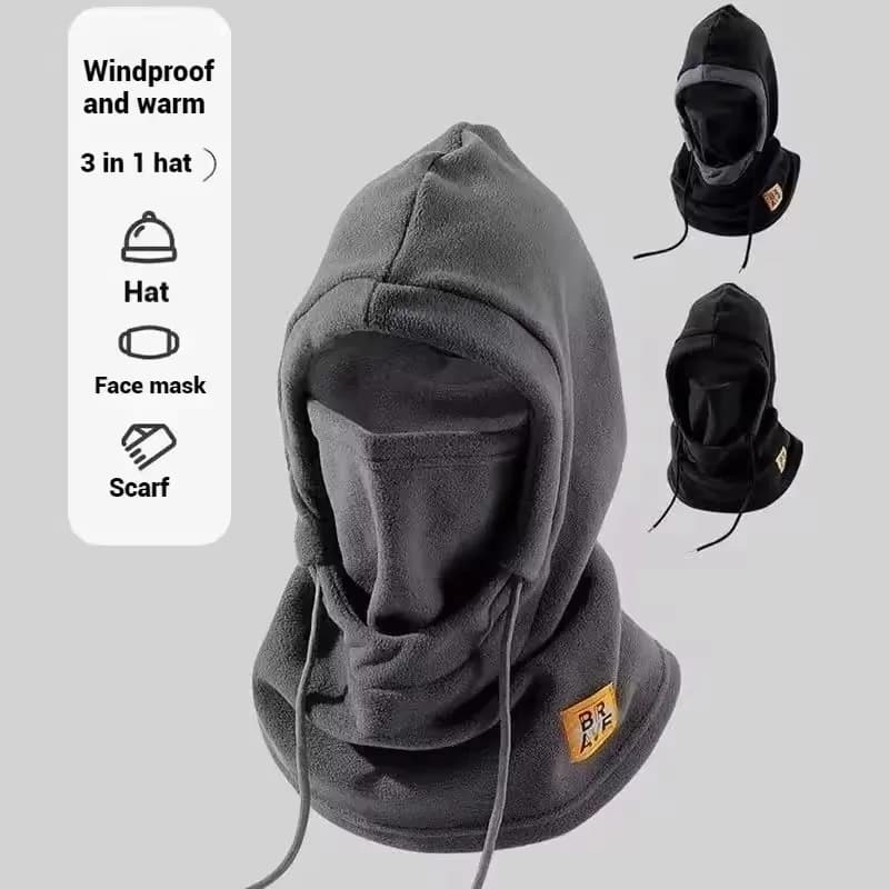 Hot winter hat with mask and neck warmer Windproof 3 in 1 for men and women Masked hat Cycling Protection for cold season