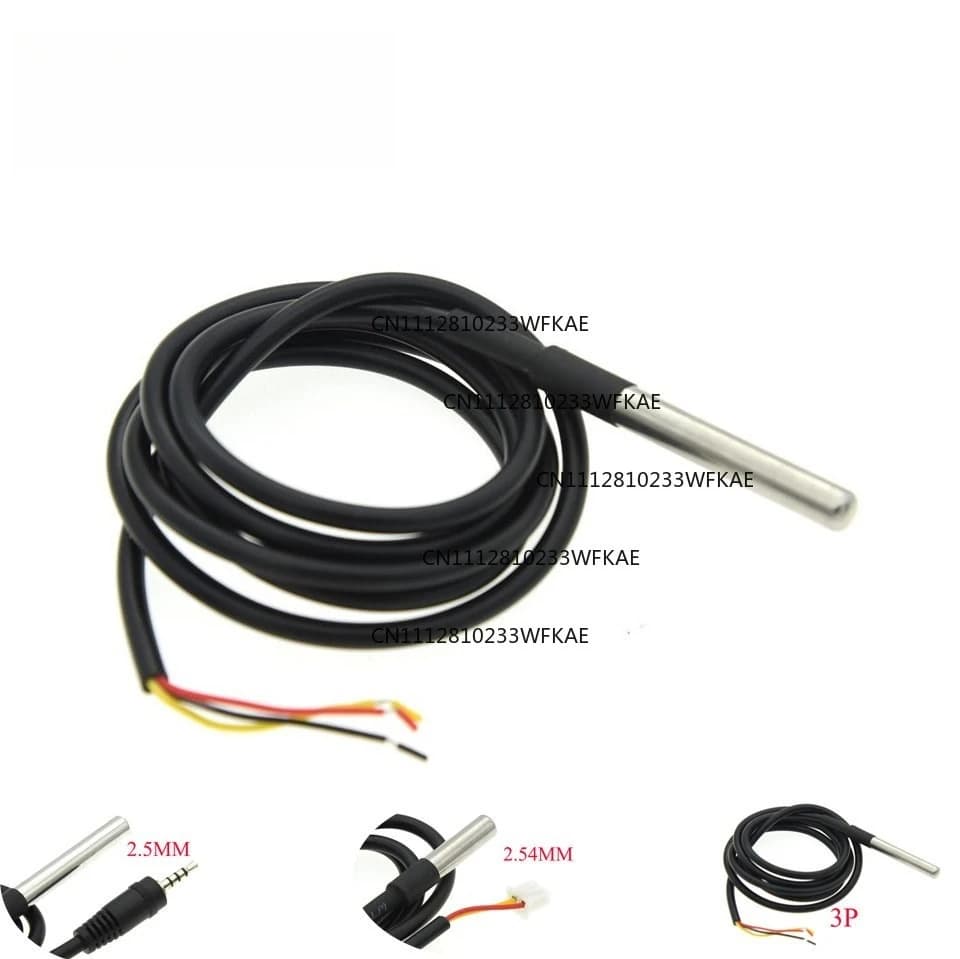 Stainless Steel Waterproof DS18b20 12/3/5 M Threaded Temperature Probe 18B20 Cable for Arduino