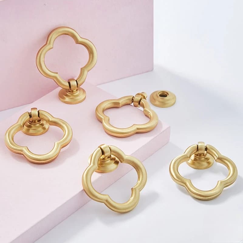 Nuove maniglie per mobili in ottone massiccio in stile cinese Maniglie dorate per armadi e cassetti Maniglie per mobili da cucina con montaggio hardware