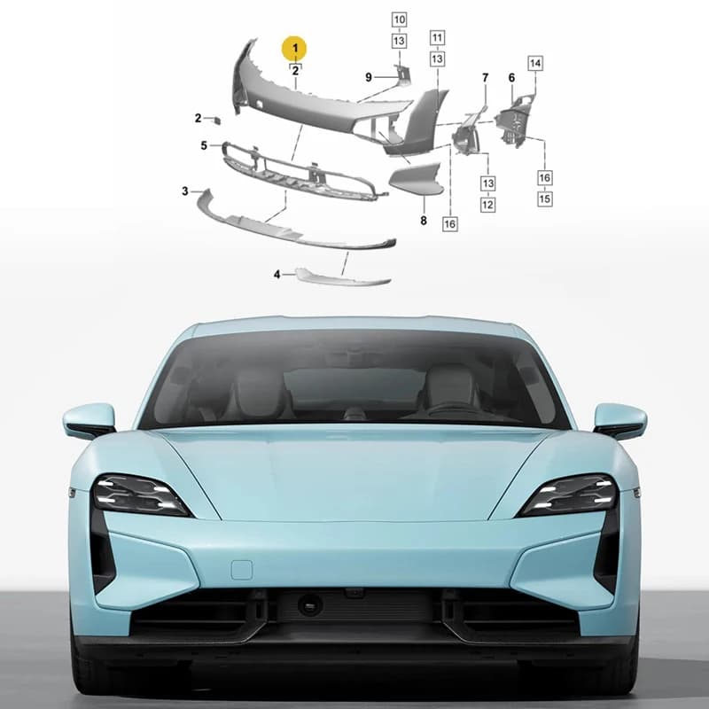 High Quality Dry Carbon Fiber Body Kits With Front Rear Bumper Front Lip Diffuser Fit For Taycan 2020-2024 Upgrade Turbo S