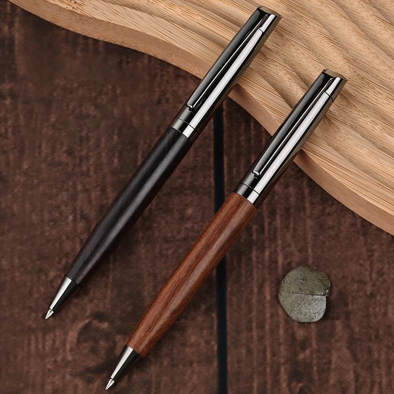 ​ Penna a sfera artigianale in legno e metallo - Strumento di scrittura premium per ufficio e lavoro