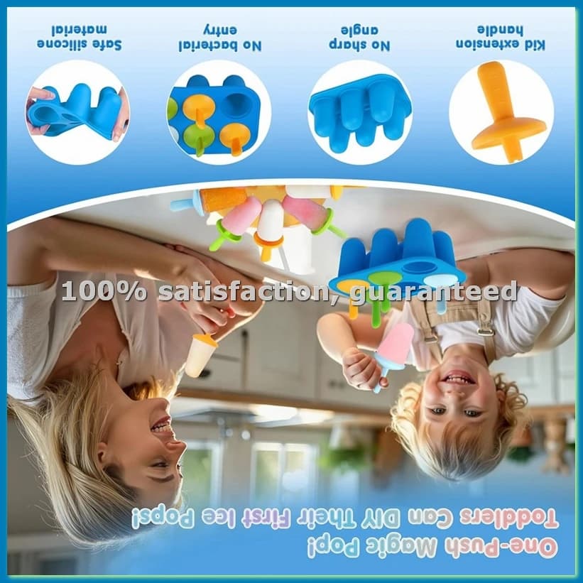 Stampi per ghiaccioli in silicone, 6 pezzi, mini stampi per bambini con bastoncini, piccoli stampi fai da te