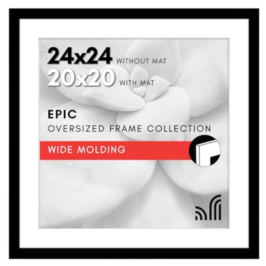 Cornice per foto 24x24 in plexiglass lucido - Utilizzabile come cornice o per esporre foto 24x24 - Collezione Epic - Cornice quadrata ampia
