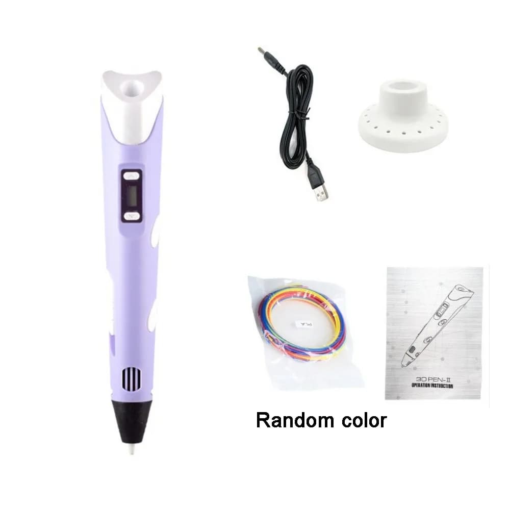 USB 3D Printing Pen LED Display Safe Painting DIY Drawing Pens with PLA Filament Adjustable Speed 3D Graffiti Drawing Tool