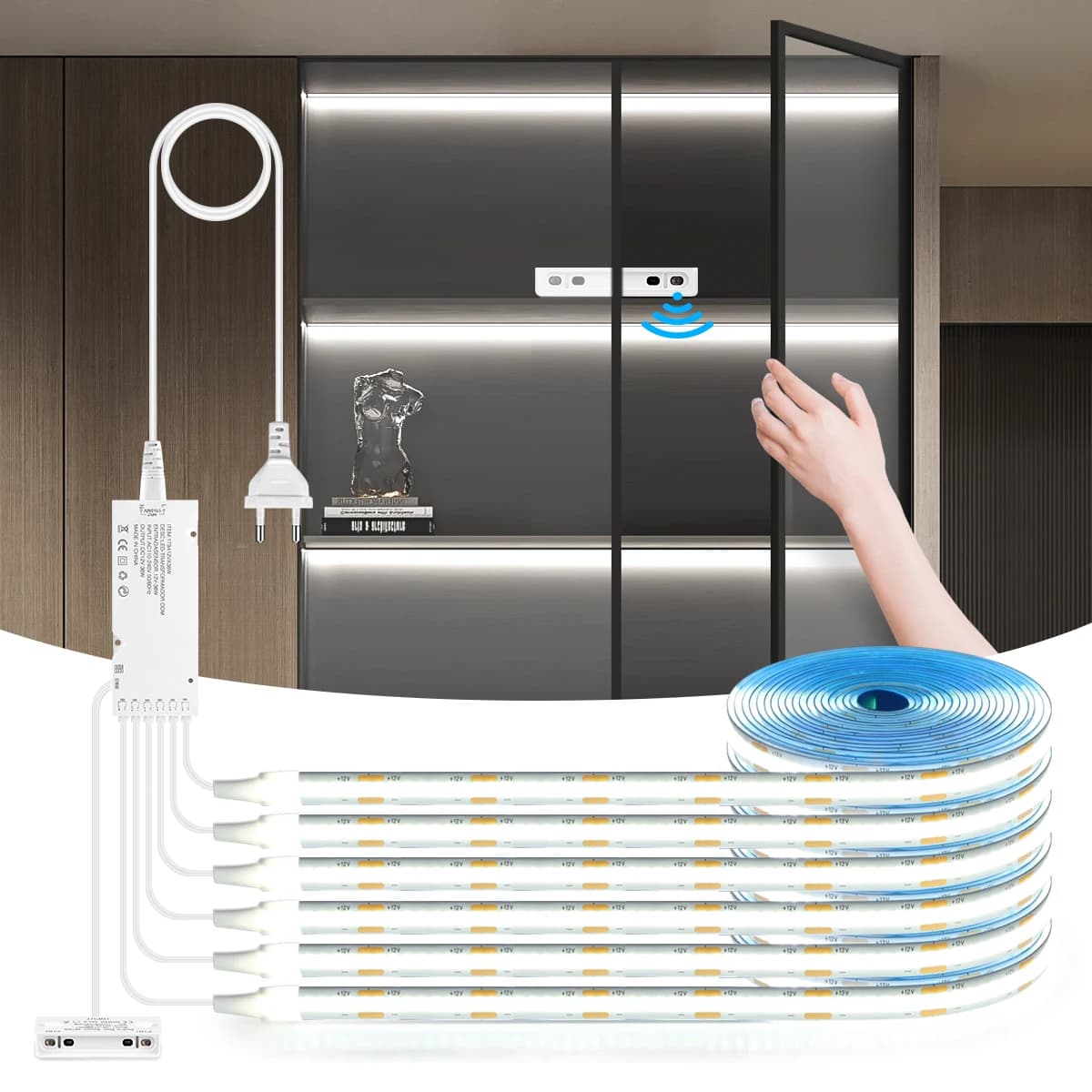 DIY Smart Switch COB LED Strip Light With Door Control IR Proximity Sensor LED Controller Tape Kitchen Wardrobe Wardrobe