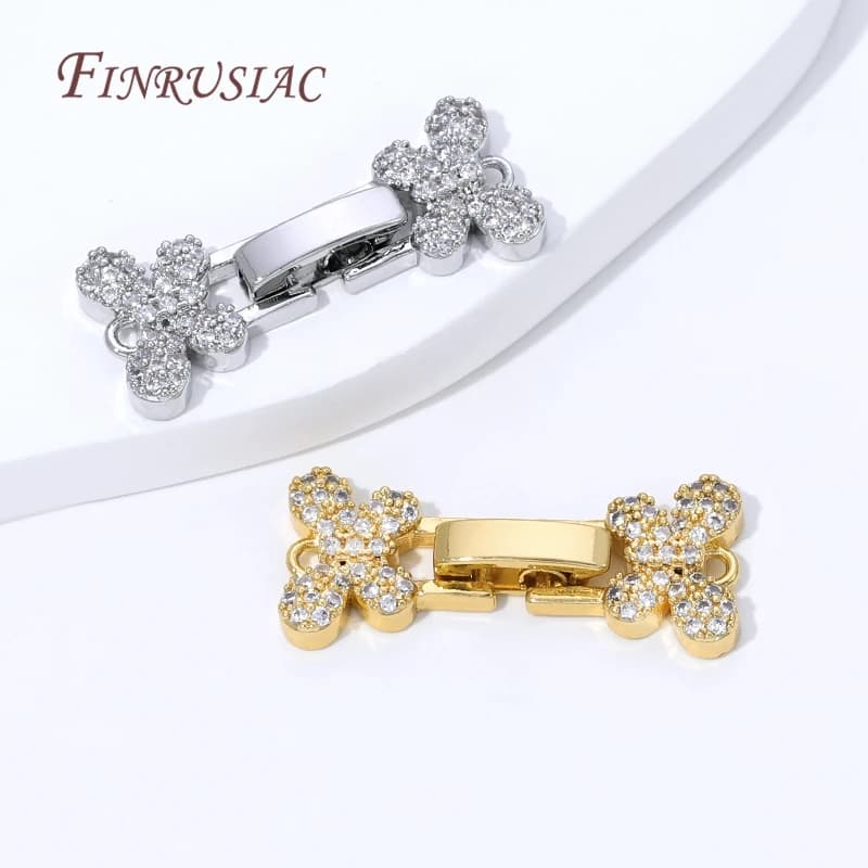 1/2/4 pieces 18k gold plated closures for jewelry, bracelet accessories connectors, diy jewellery, necklace closures