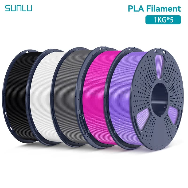 Filament PLA SUNLU 5 kg 1,75 mm Spool 5 rolls 1 kg (2,2 lbs) Filament ordered wrapped suitable for most FDM printers