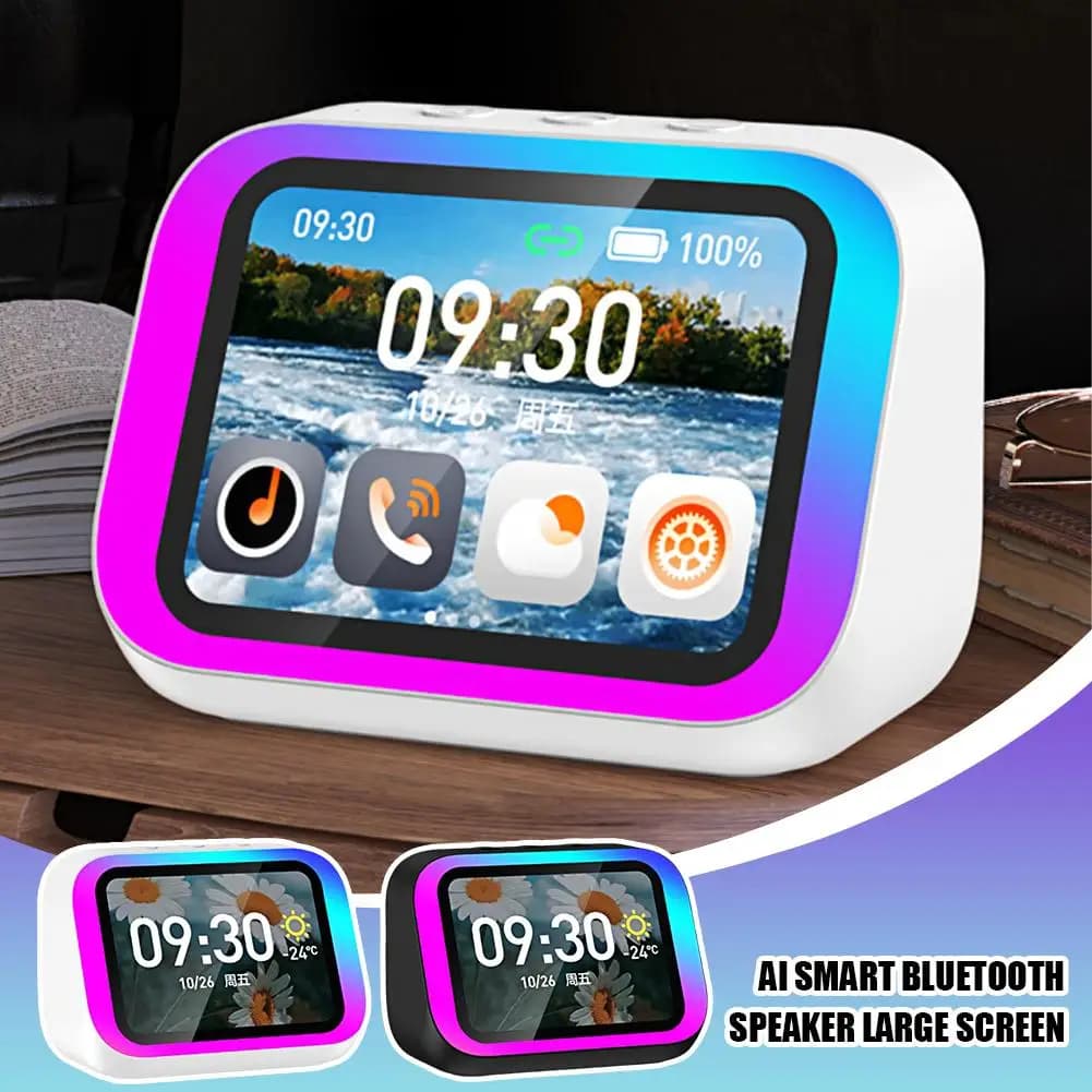 Voice Assistant AI Speaker Bluetooth Smart Voice Remote Control Display Screen Smart Display Alarm Clock for Music Reader BT5.4