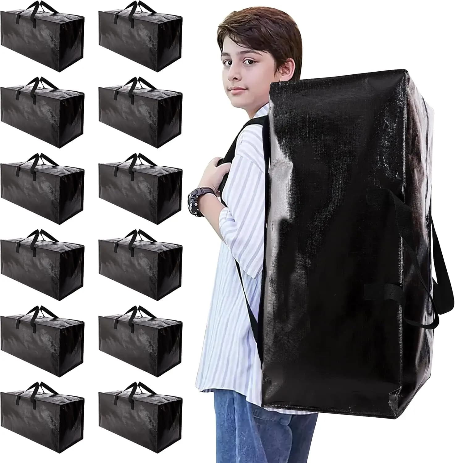 Handbags for Heavy Duty Trays with Backpack Straps and Robust Handles, Box Alternative for Movers and Containers for Sleepers