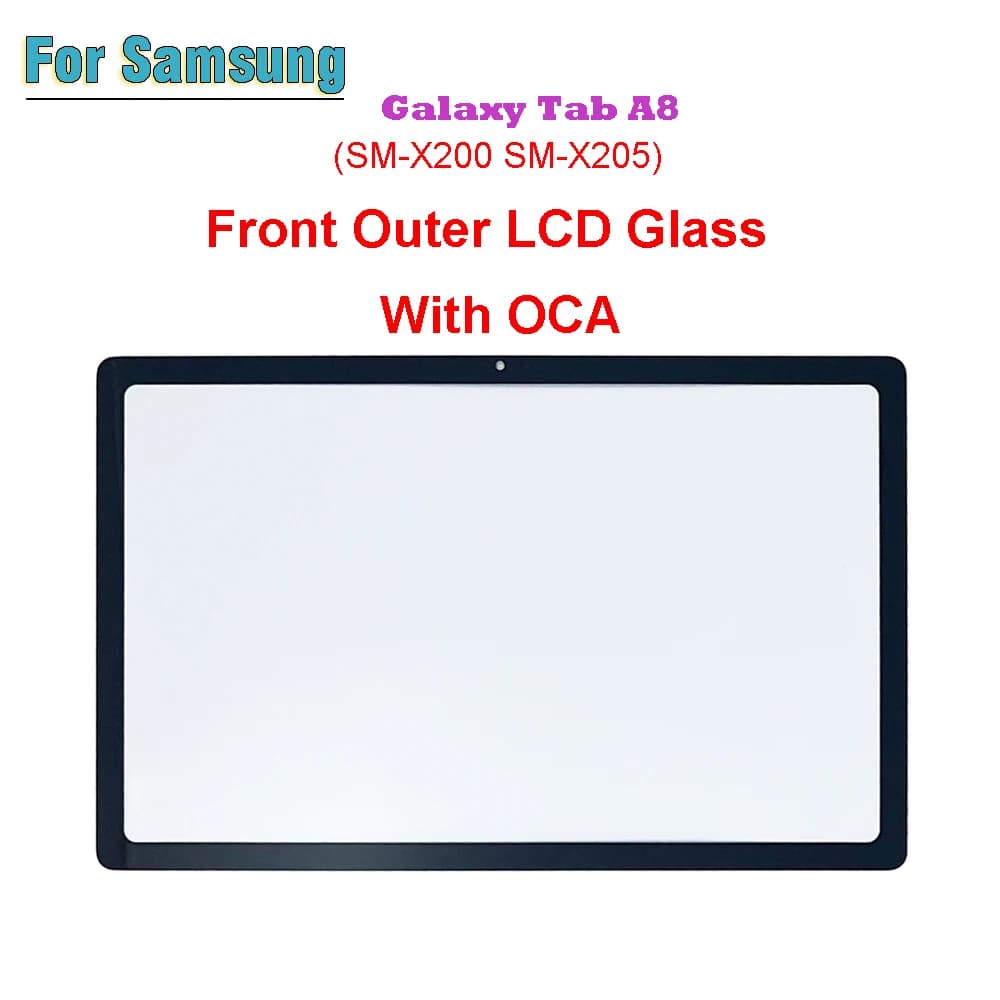 NO LCD Per Samsung Galaxy Tab A8 10.5 "SM-X200 SM-X205 X200 X205 Pannello Touch Screen Tablet Frontale Esterno Obiettivo di Vetro LCD Con OCA