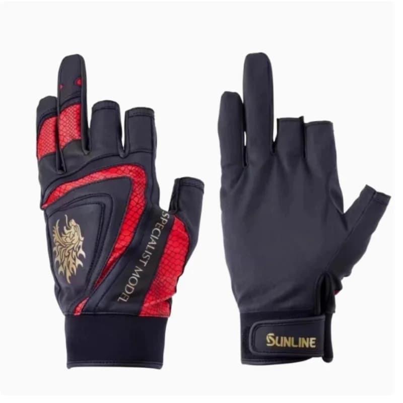 NEW SUNLINE Men's Fishing Gloves for Men Women's Leather Non-slip Three-Date Sports Hiking Fishing Cycling Gloves Wear Resistant