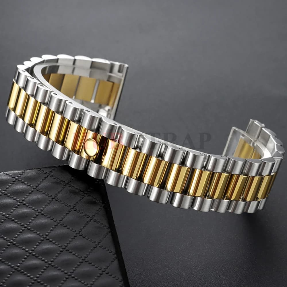 20/21/22mm Tre Perline 304 Metallo Curvo End Cinturino Uomo Donna per Rolex DATEJUST Giubileo Bracciale In Acciaio Inox Accessori