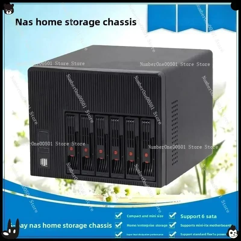 Mini telaio per server NAS per archiviazione domestica a 4/6/8 slot con scheda principale Mini-ITX sostituibile a caldo