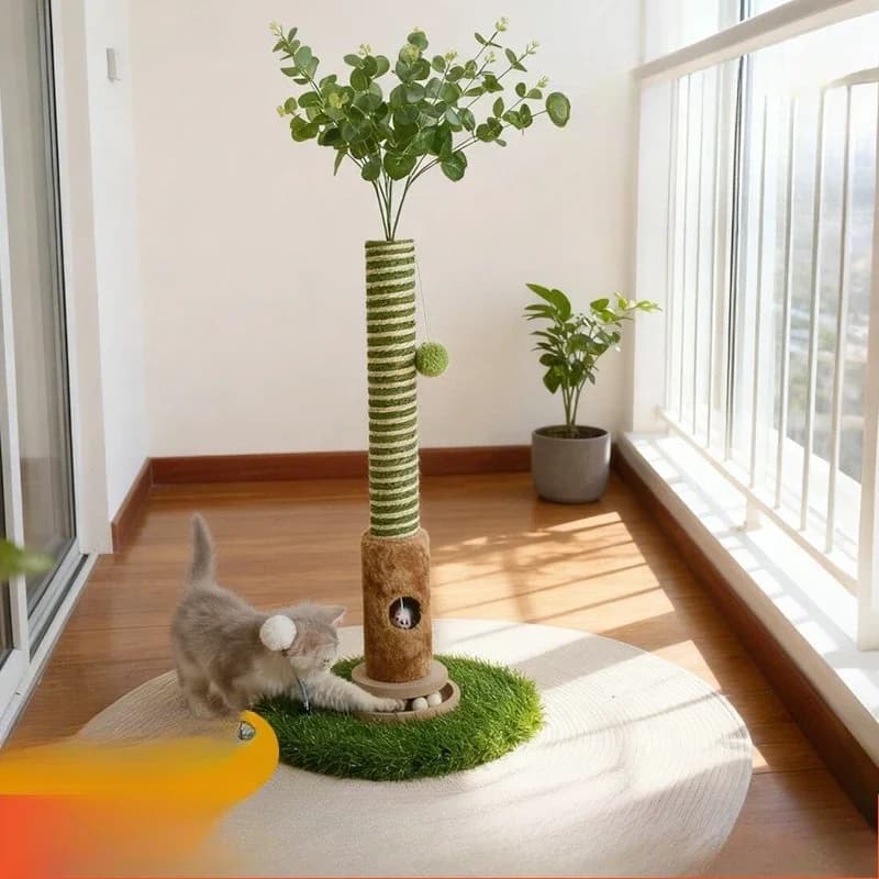 Cat Scratching Post Pet Cat Tree Climber Durable Scratcher Toy for Kittens to Grind Claws & Relieve Itch No Litter Mess