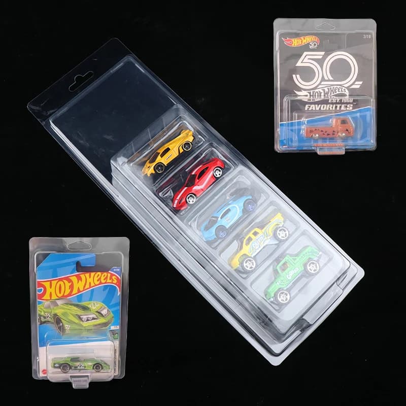 5Pcs Car Toy vetrina trasparente Hotwheels guscio protettivo Boulevard Team Transport Model Card Board Collect Boys Gift