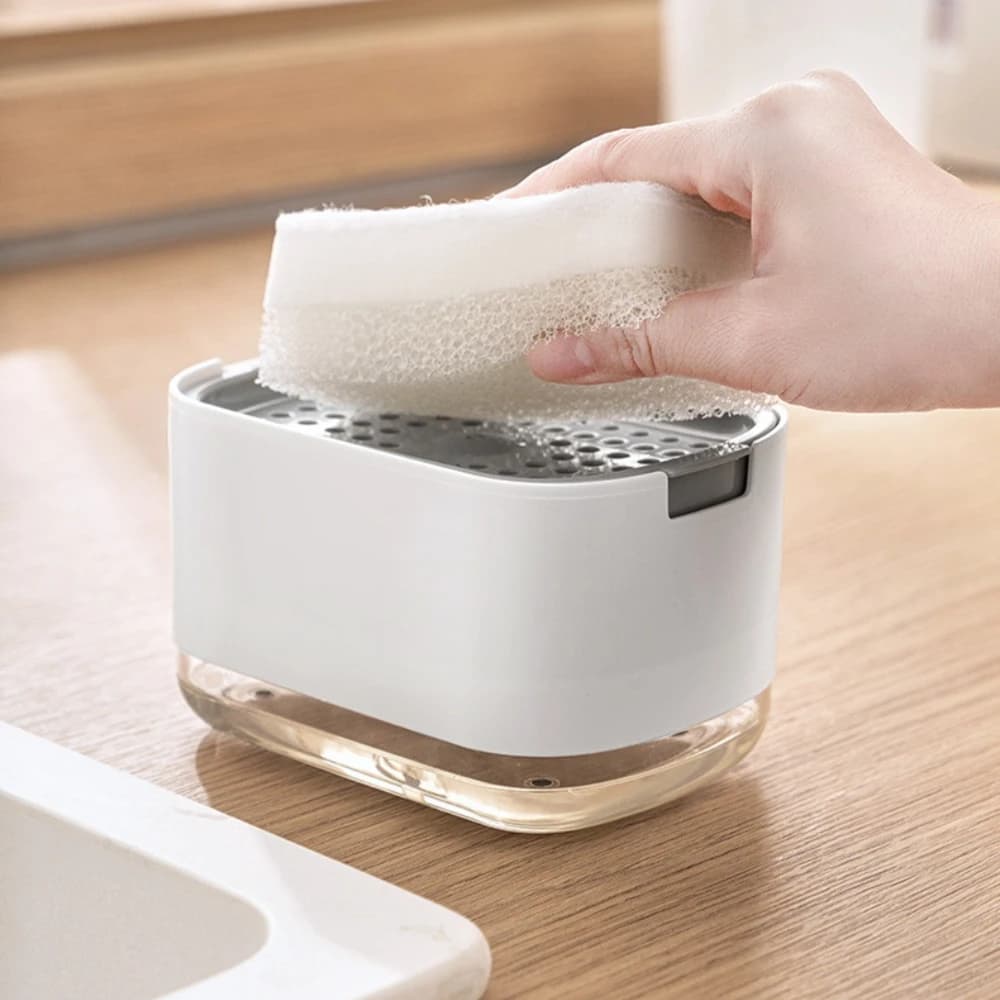 Manual pressure soap dispenser, stainless steel kitchen soap holder, table soap holder, detergent holder, shelf