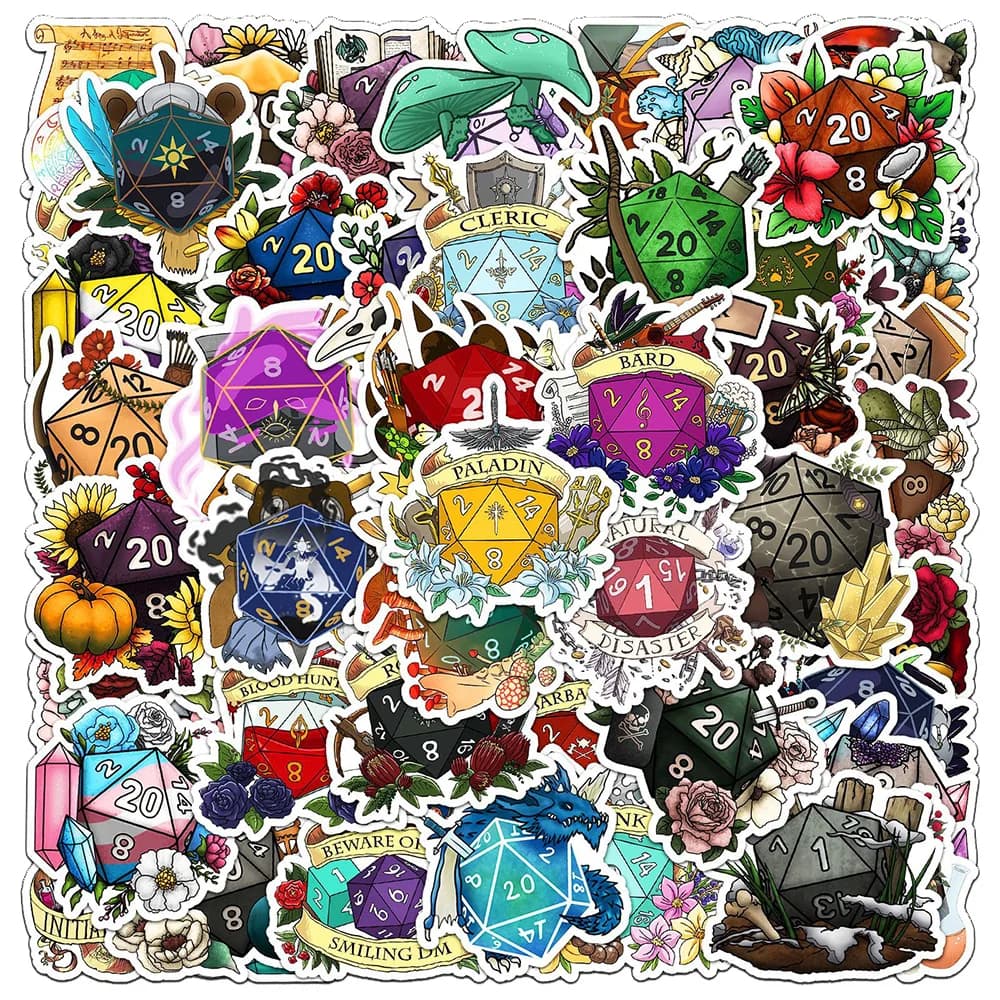 10/30/50pcs Gioco Drago Dadi Del Fumetto Adesivi Fresco Graffiti Adesivo FAI DA TE Telefono di Skateboard Notebook Decalcomanie Impermeabili per I Bambini Giocattolo