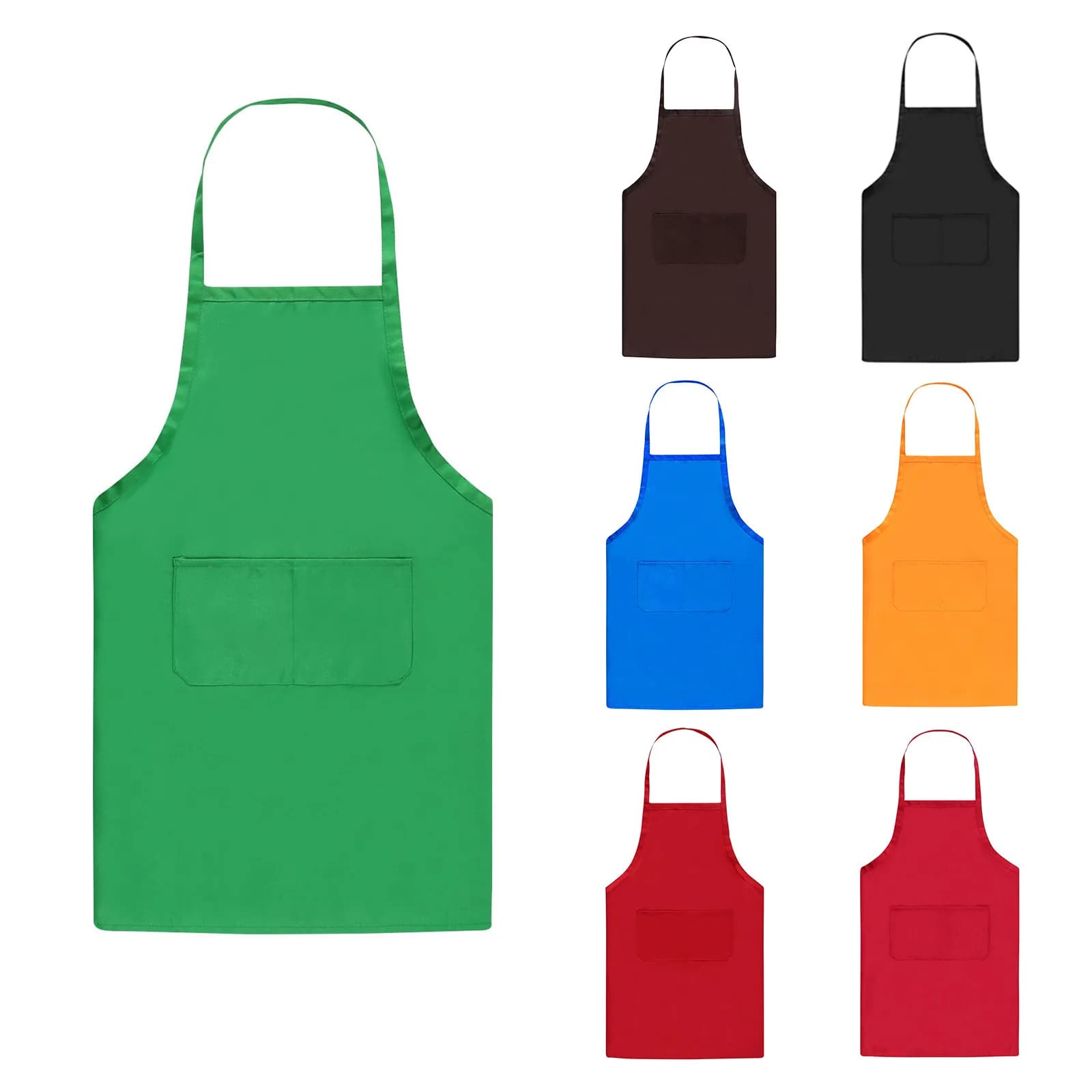 Plain Apron For Women And Men With Double Pockets, Waterproof Aprons For Cooking Adult Chef Kitchen Apron For Grilling, Working