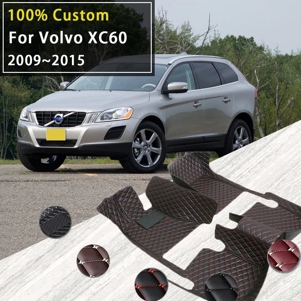 Tappetini auto per Volvo XC60 MK1 2009 ~ 2015 Tappetini in pelle Tappeti Tappeto Set completo Accessori per interni auto 2011 2012 2013 2014