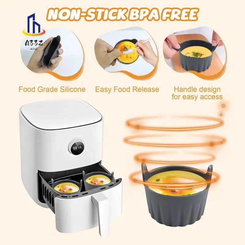 A33Z-6PCS Silicone Egg Mould for Air Fryer Reusable Silicone Egg Mould Reusable Silicone Egg Cups for Microwave