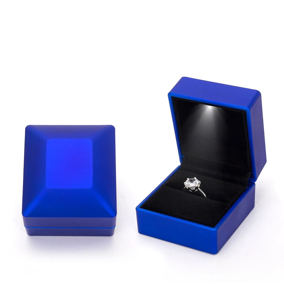 Scatola ad anello proposta di luce a Led scatole per anelli di fidanzamento scatola regalo per gioielli custodia per anelli di vino rosso per l'anniversario di san valentino di nozze