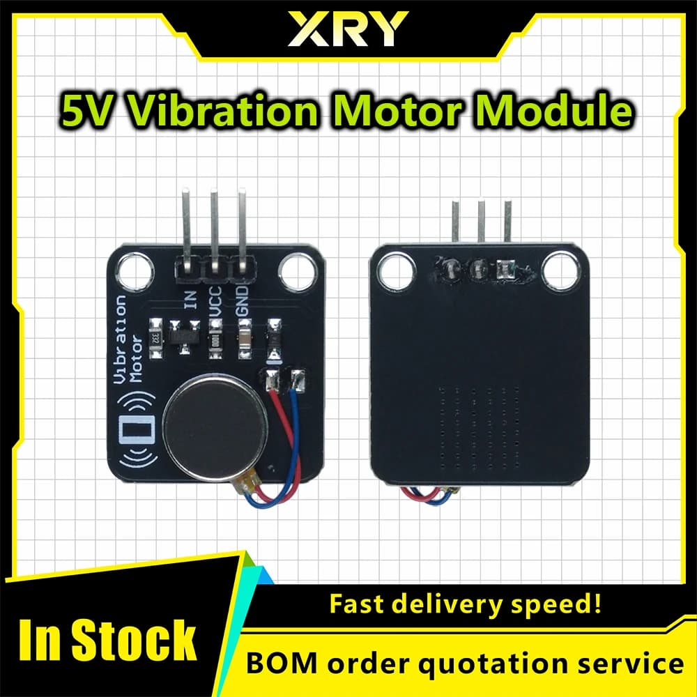 XRY 1/5 Pezzi Modulo Motore a Vibrazione 5V, Modulo Mini Motore a Vibrazione ad Alto e Basso Livello per Arduino