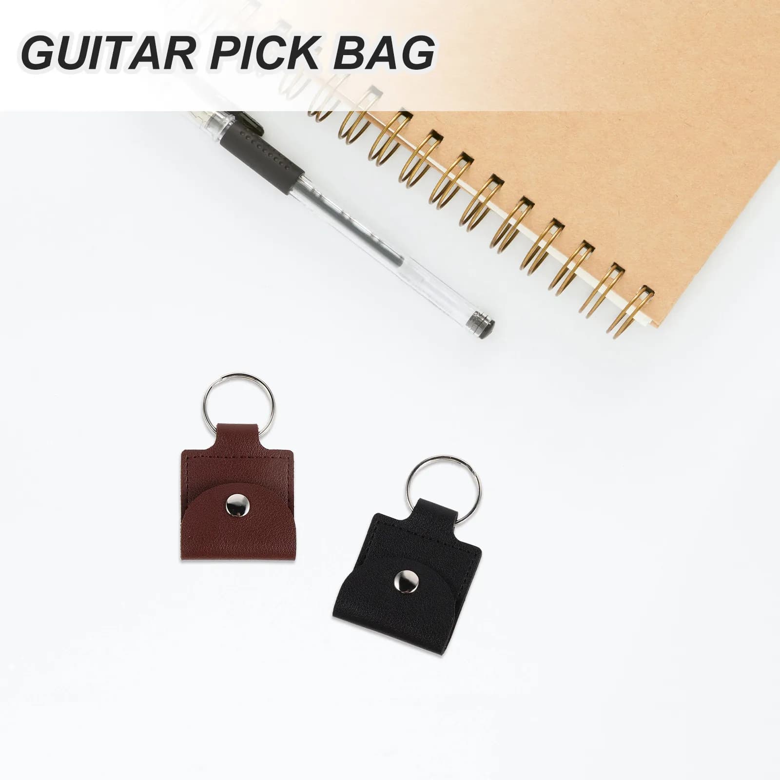 4Pcs Guitar Pick Holder PU Keychain Waterproof Scratchproof Coin Case Portable Pick Storage Organizer for Travel