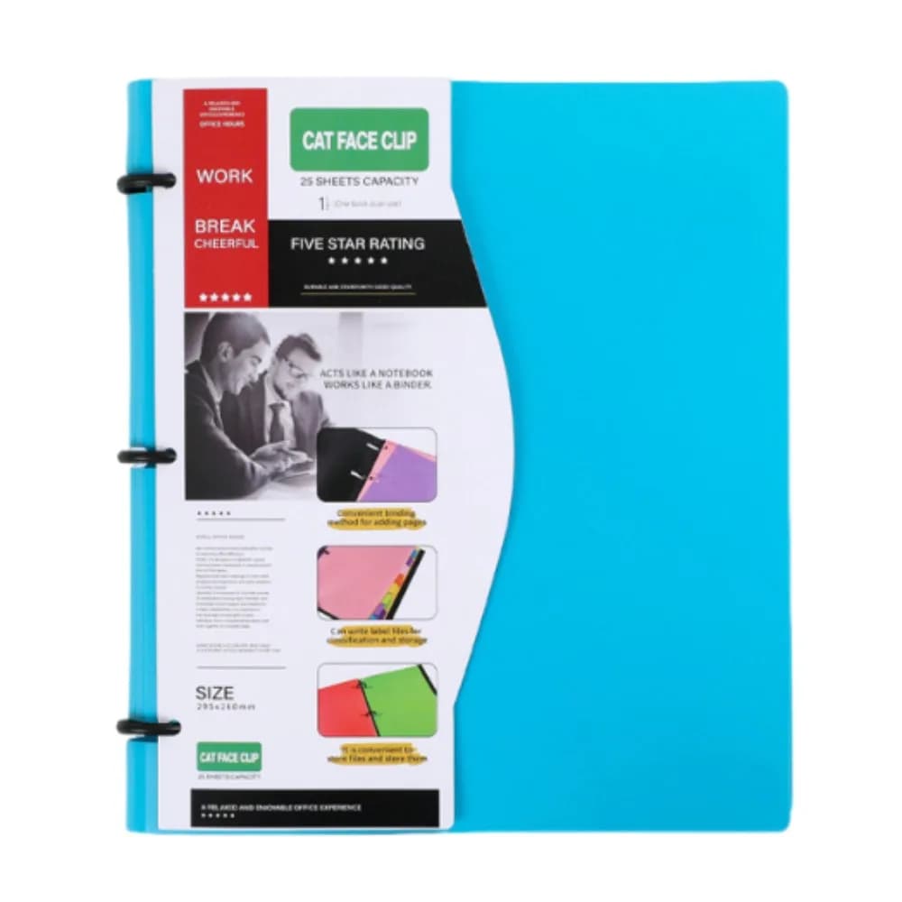 3 Ring Loose-leaf File Folder Thickened Waterproof Notebook Binder Dustproof Portable Loose Leaf Document Folder