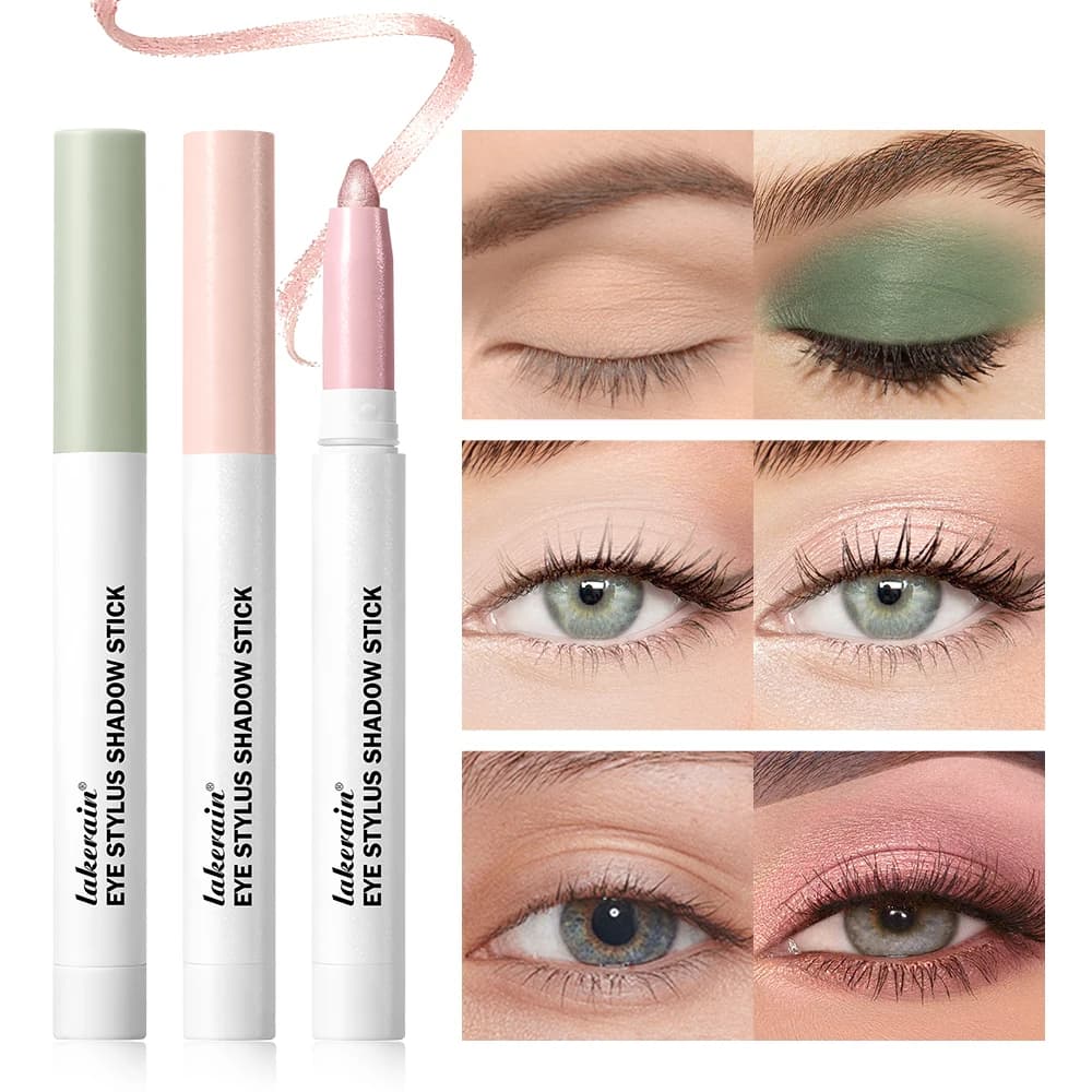 Matita Ombretto 8 Colori Lunga Durata Impermeabile Shimmer Glitter e Opaco Altamente Pigmentato Trucco Coreano