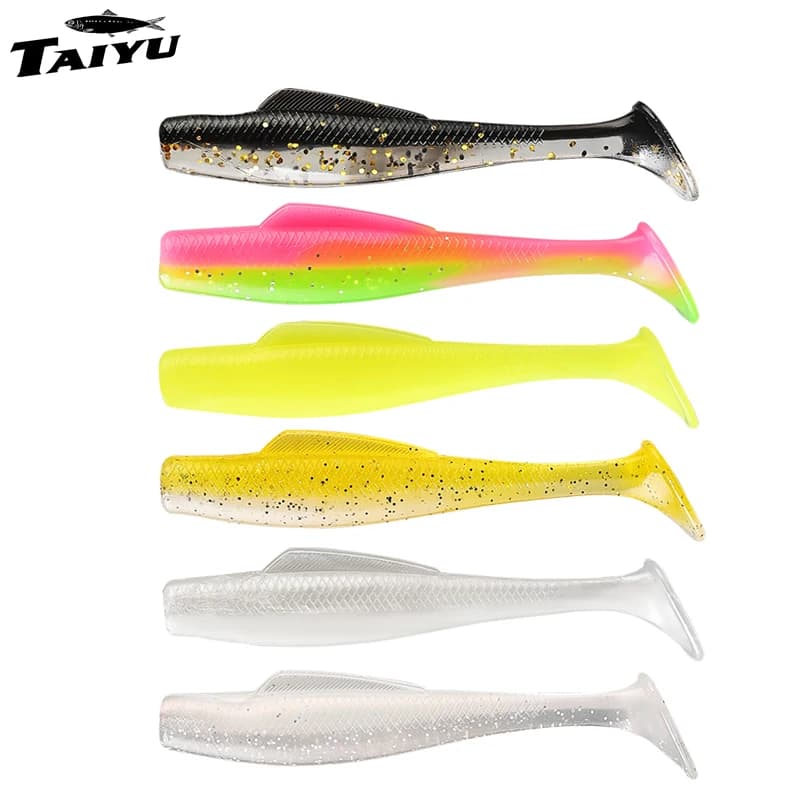 TAIYU Floating Water T-Tail Headless Fish Lure Set TPR High Elasticity Black Pit Bass Mandarin Fish Biomimetic Soft Bait