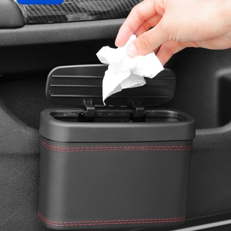 Pattumiera universale per auto, pattumiera per veicoli, scatola portaoggetti sospesa per schienale e porta dell'auto, accessori per auto multifunzionali