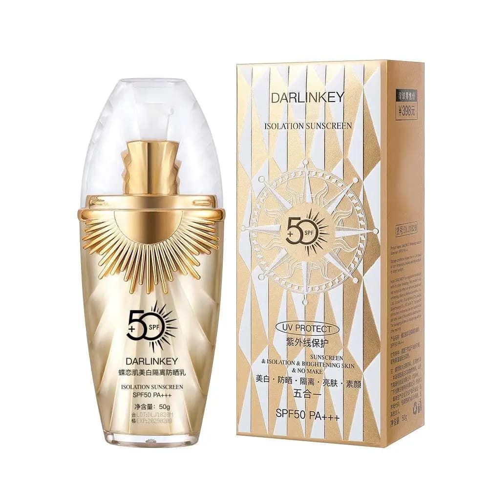 Crema Solare 5 in 1 per il Viso SPF 50+ Idratante BB Cream Leggera Crema Isolante Solare Sbiancante Rinfrescante