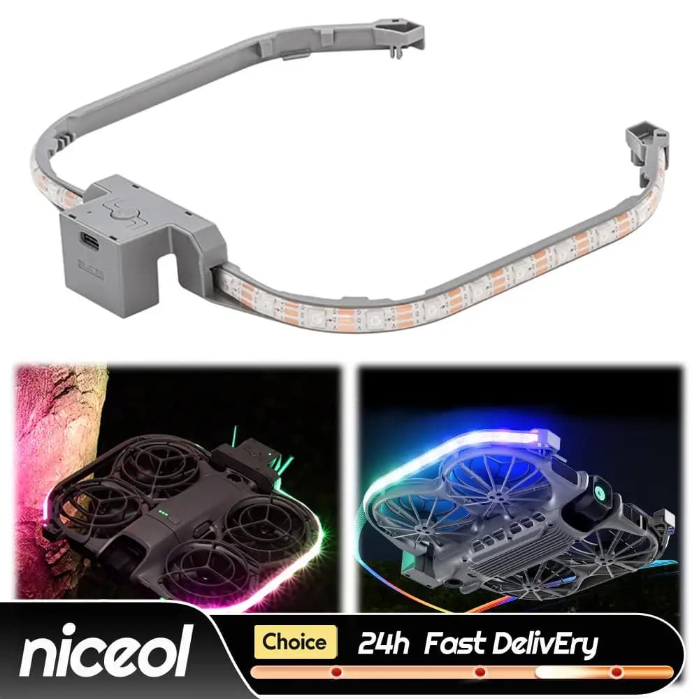 For DJI Neo2 Colorful Night Flight Indicator Lightweight Rechargeable Luminous Lamp Belt Tool-Free Drone Flash Light for Drone