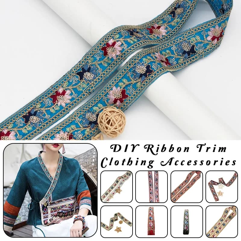 5 metri stile etnico pizzo ricamato nastro di paillettes tessitura paillettes finiture per abbigliamento decorazione polsino accessori per cucire fai da te