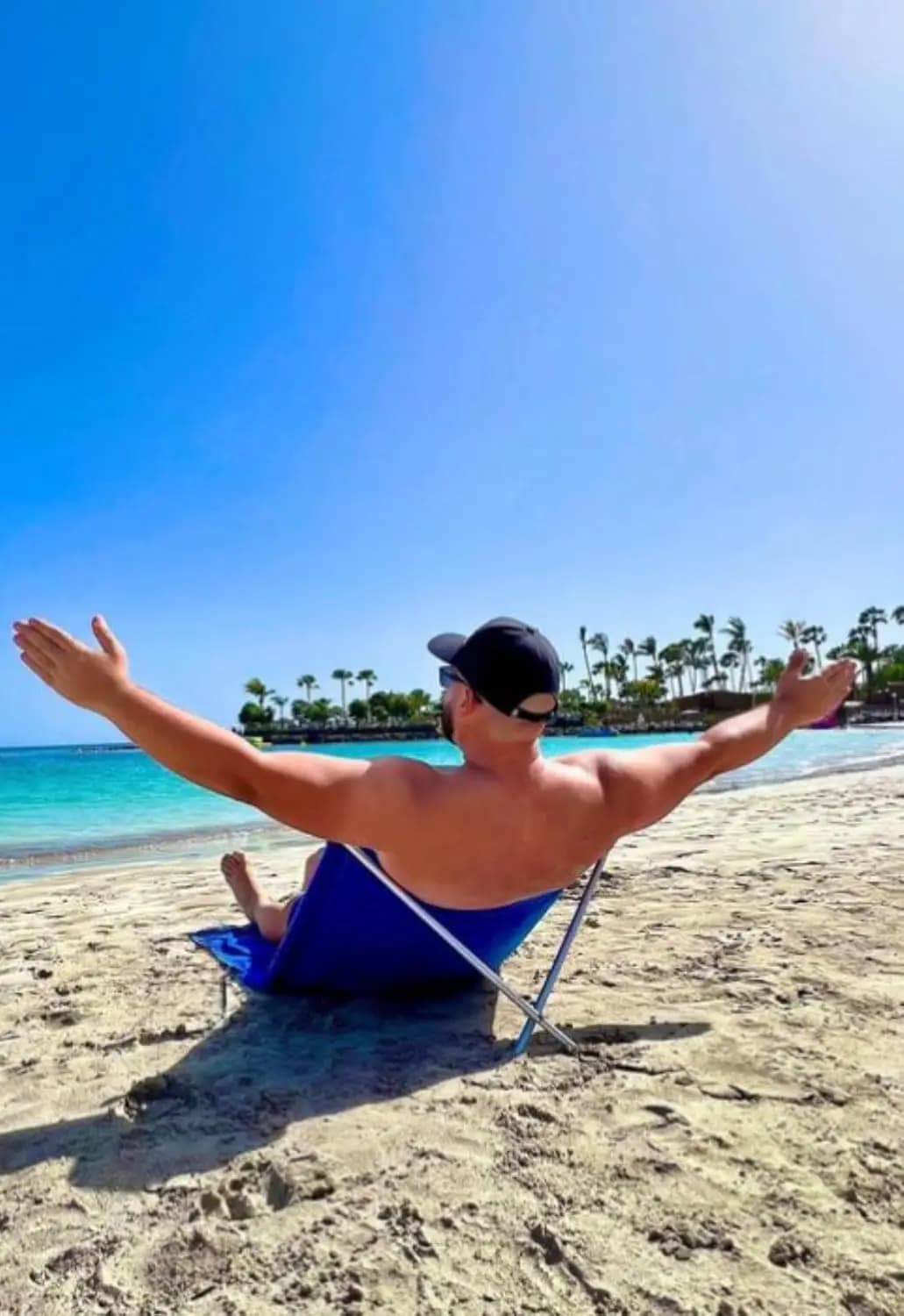 Sedia a Sdraio Pieghevole Leggera con Telo da Spiaggia Portatile per Viaggi, Blu, Personalizzabile