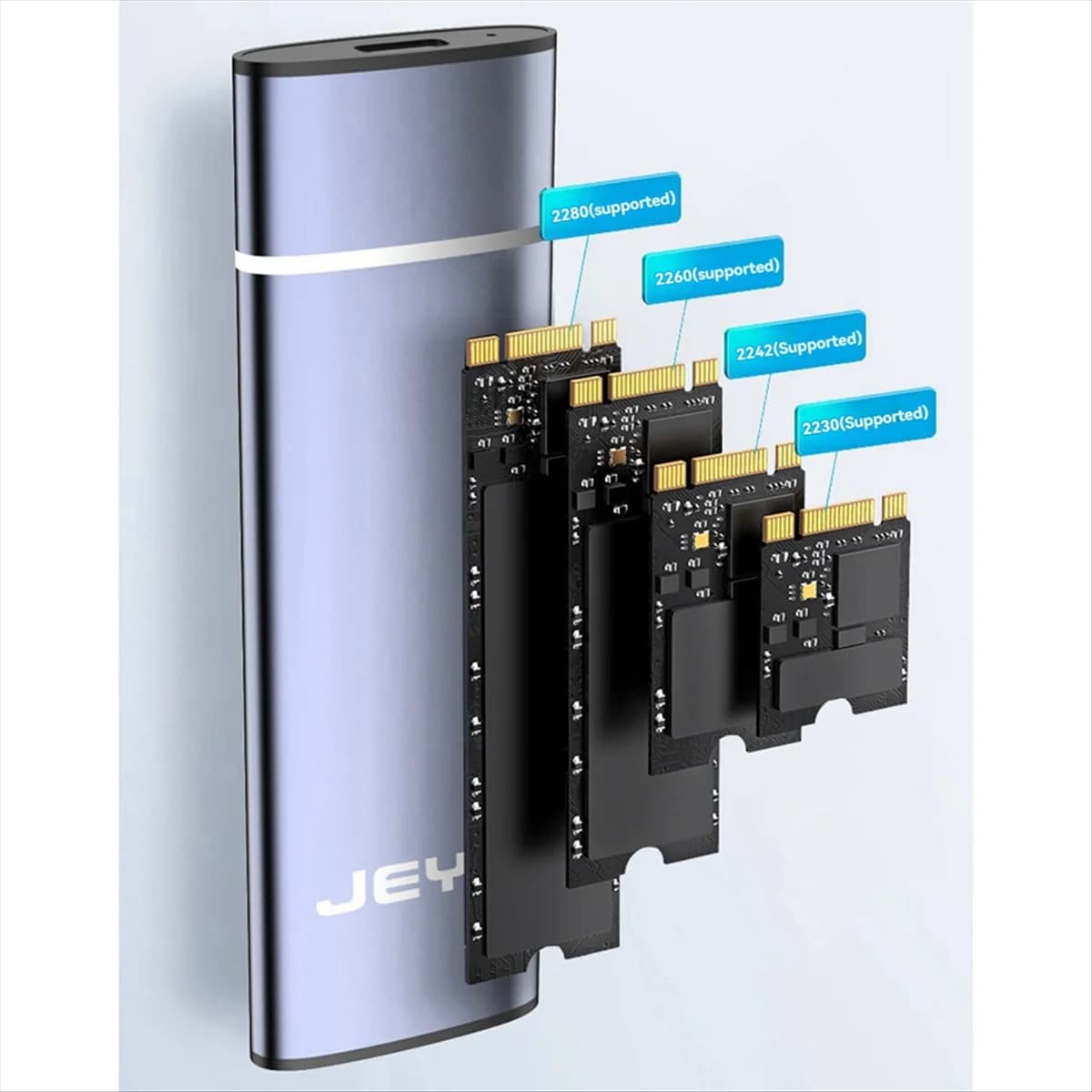 Adattatore per custodia SSD ABJU M.2 NVME USB 3.2 Gen 2 (10 Gbps) Custodia esterna Supporta SSD 2230/2240/2260/2280
