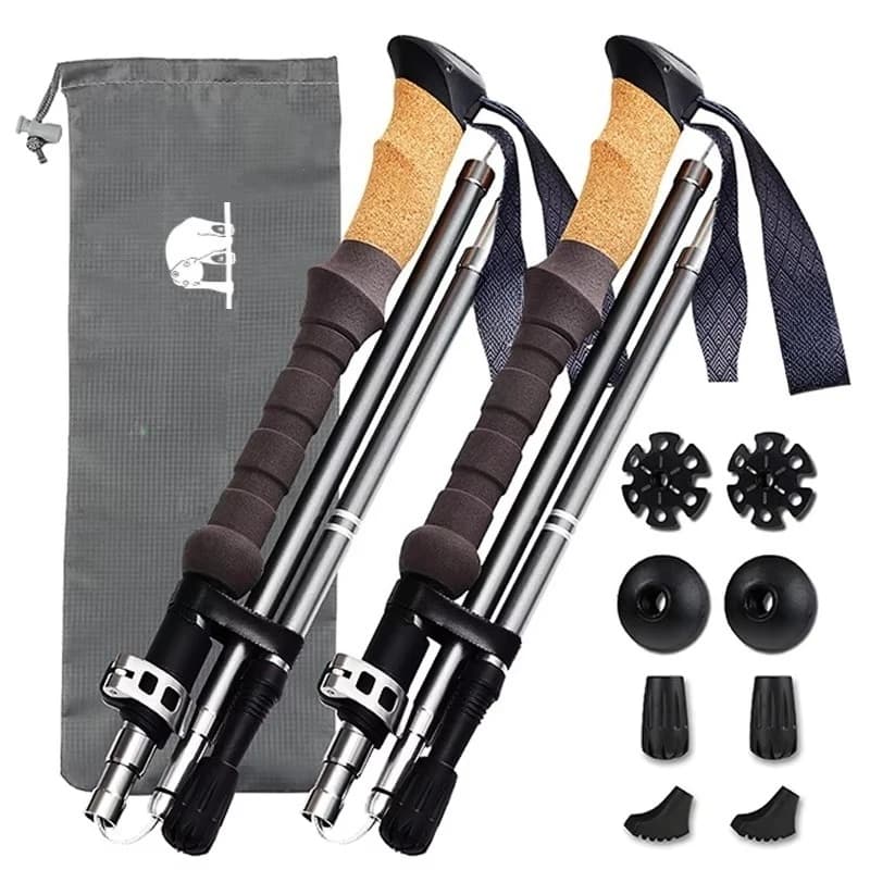 Outdoor Ultralight 7075 Aluminum Hiking Stretching Folding Trekking Pole
