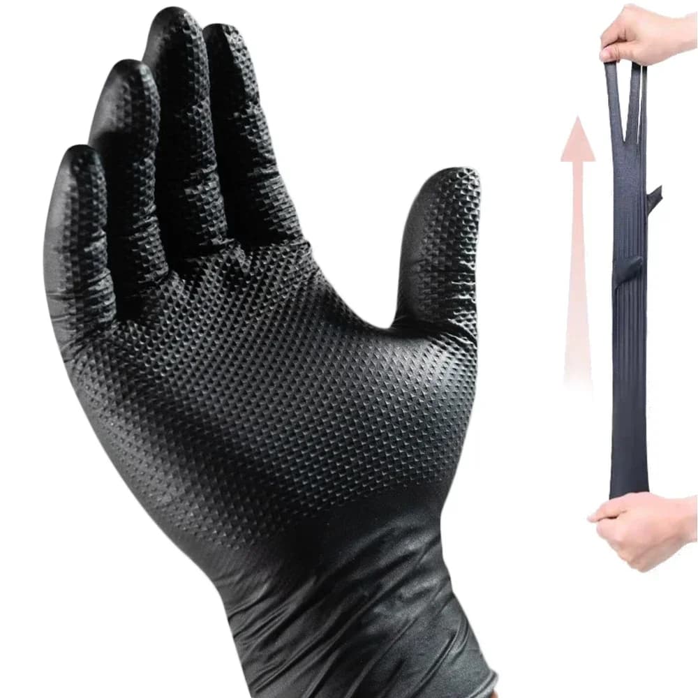 Guanti monouso multifunzionali in nitrile nero PVC da 20-100 pezzi, perfetti per riparazioni auto, preparazione alimentare, tintura dei capelli e altro ancora