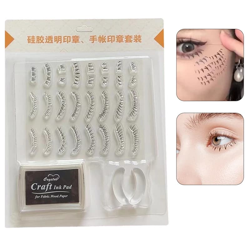 New 1Set Lower Eyelash Assistant Seal Stamp Eyeliner Fast Dry Waterproof Black Eyes Makeup