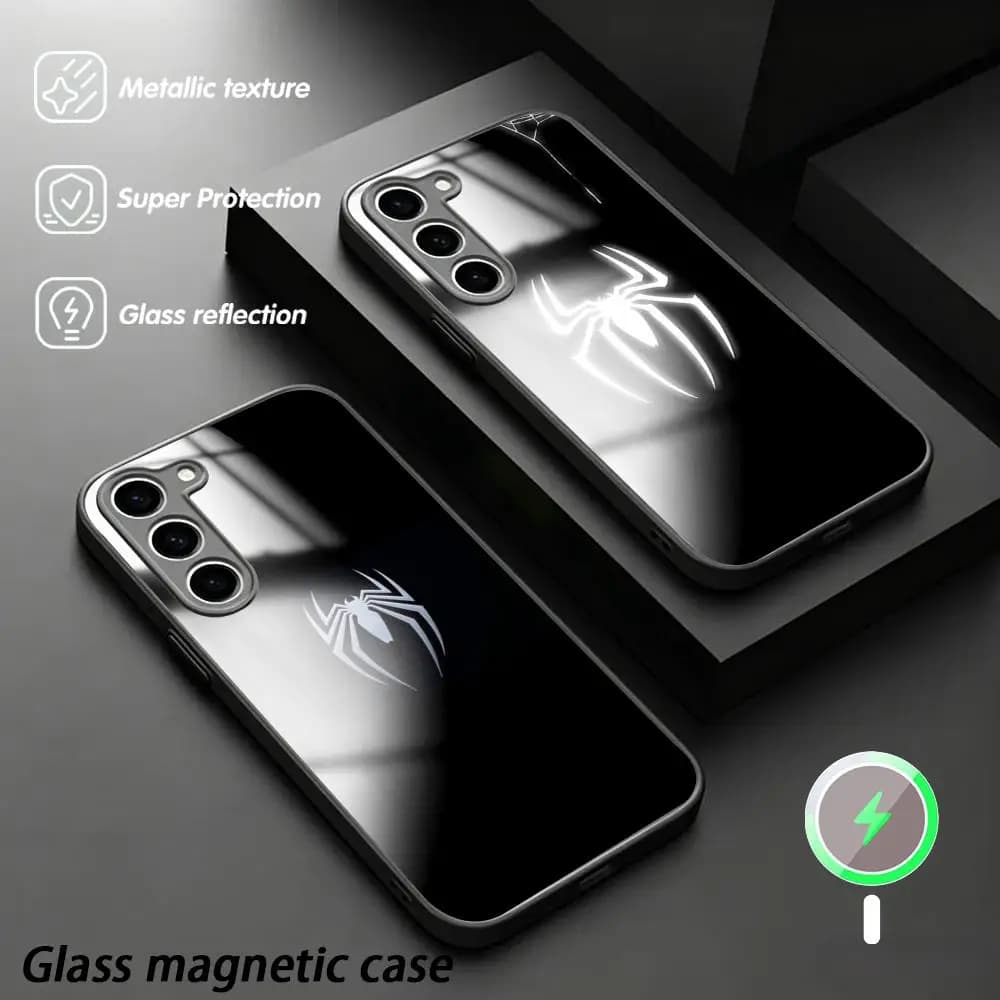 Cool power fashion Spider Phone Case For Samsung S26 S25 S24 S23 S22 S21 Plus Ultra Fold A Glass Magnetic Case