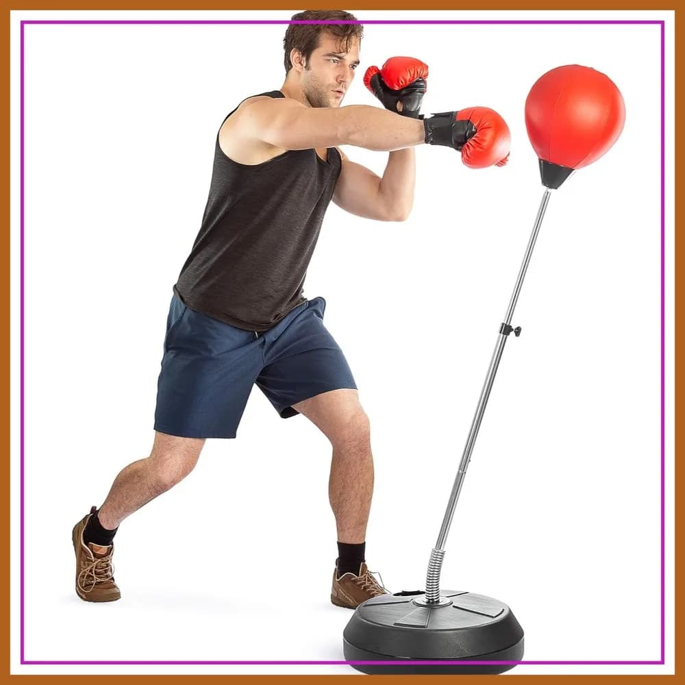 Sacco da Boxe Regolabile con Supporto, Speed Bag per Allenamento e Riduzione dello Stress, Attrezzatura Fitness per Boxe per Adolescenti e Adulti