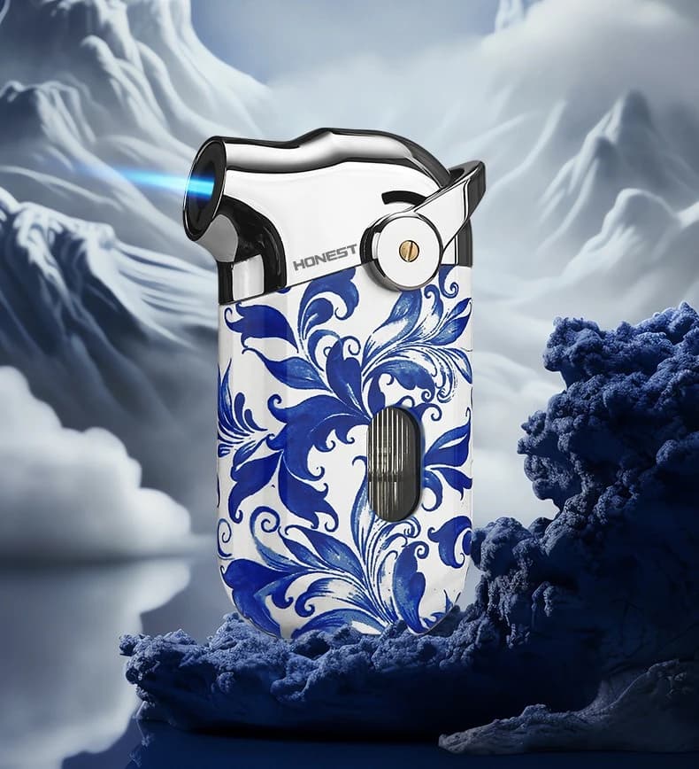 Windproof Inflatable Metal Lighter Straight Blue Flame Cigarette Lighter High-end Men's Fashion Gift Cigarette Accessories