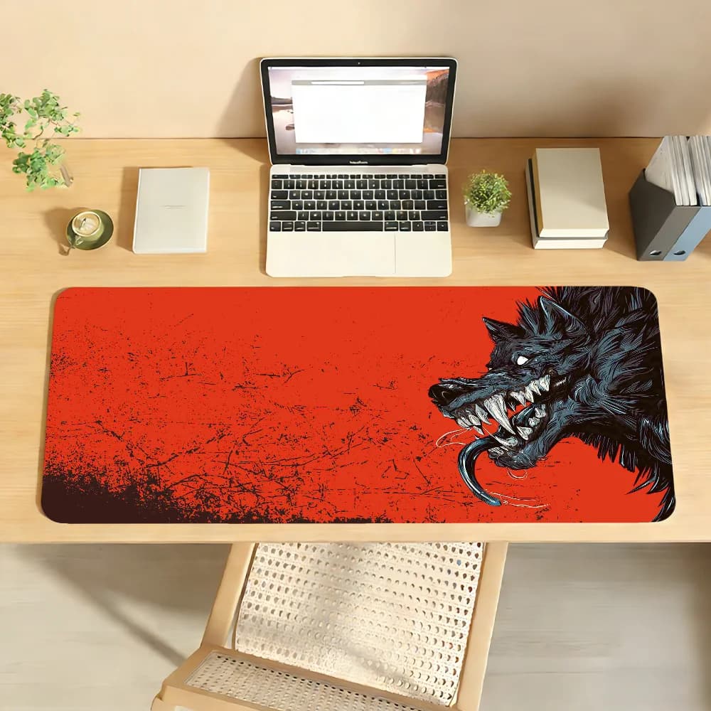 Tappetino per mouse Art Wolf per computer portatile, tappetino per mouse antiscivolo in gomma, tappetino per mouse per giocatori, decorazione per scrivania
