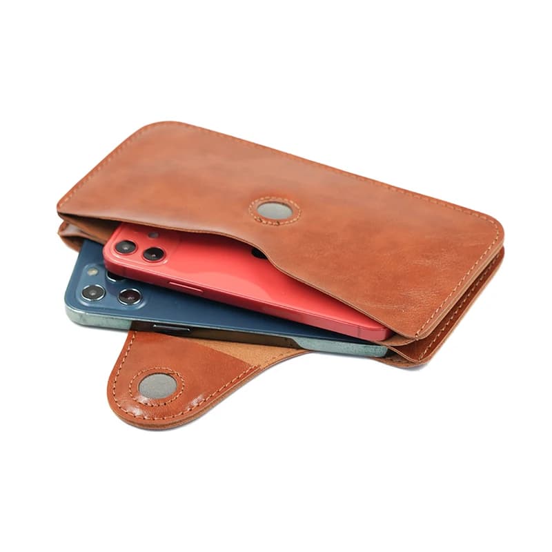 Pochette universale in pelle PU sottile a doppio strato da 6,7-6,9 pollici Custodia piccola con manica leggera per iPhone 17 Pro Max Plus