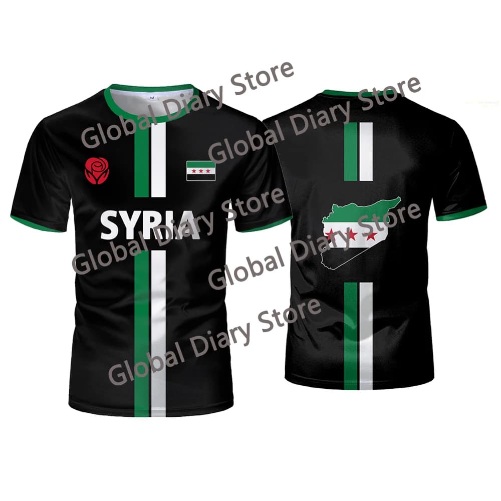 New Casual T-shirts with Graphics, Gift Syrian Football Jersey, Syrian Flag, Quick Drying, Breathable and Comfortable Men's Knit