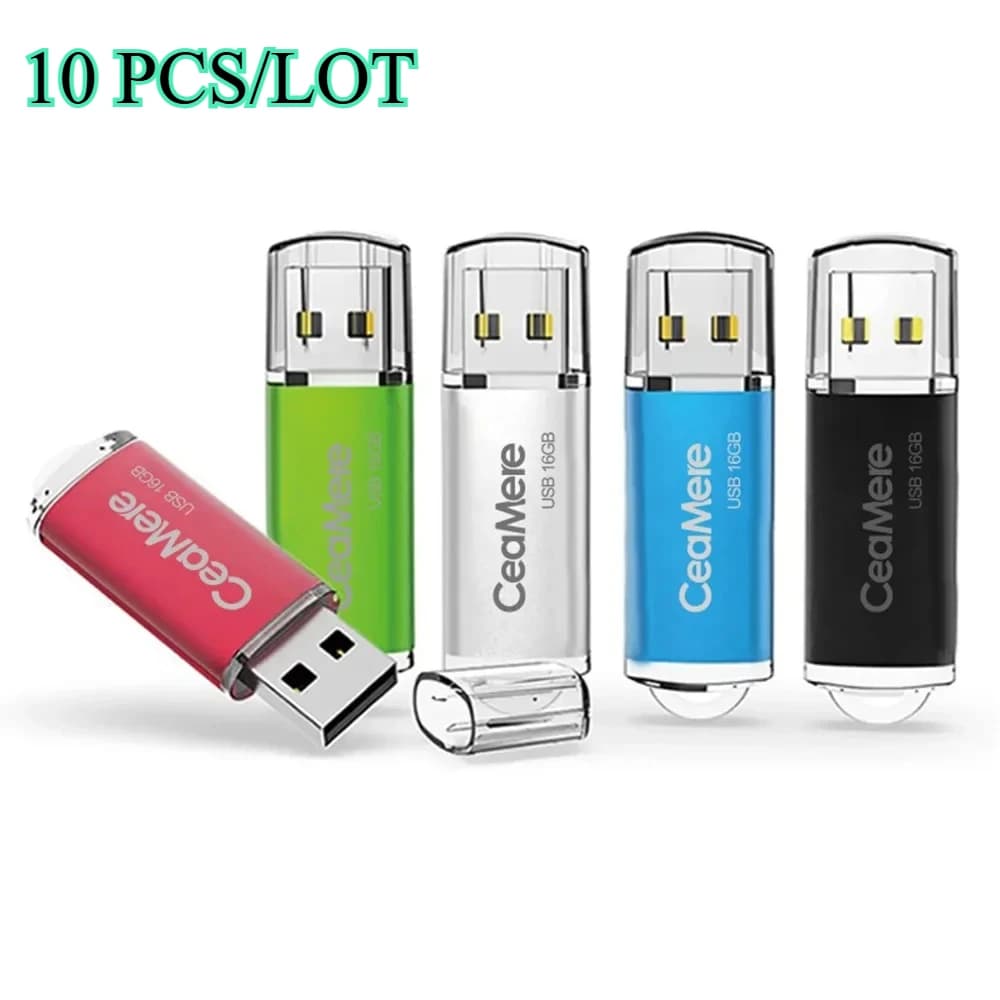 10 Pezzi/Lotto Chiavetta USB Personalizzata LOGOC ad Alta Velocità 8GB 16GB 32GB 64GB Penna USB 4GB Pendrive per Smartphone/PC