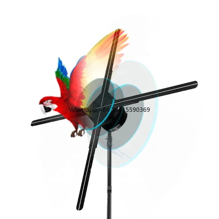 Ologramma per proiettore 3D con display olografico 3D a LED per interni rotante commerciale