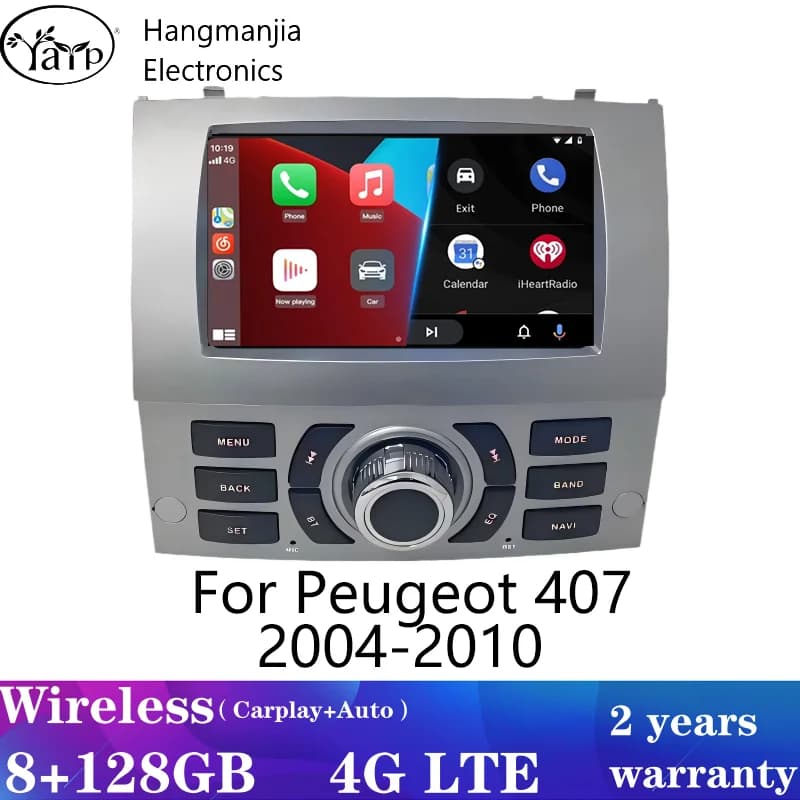 Autoradio Wireless CarPlay Android 7 Inch Car for Peugeot Citroen 407 2004-2010 GPS Multimedia Stereo
