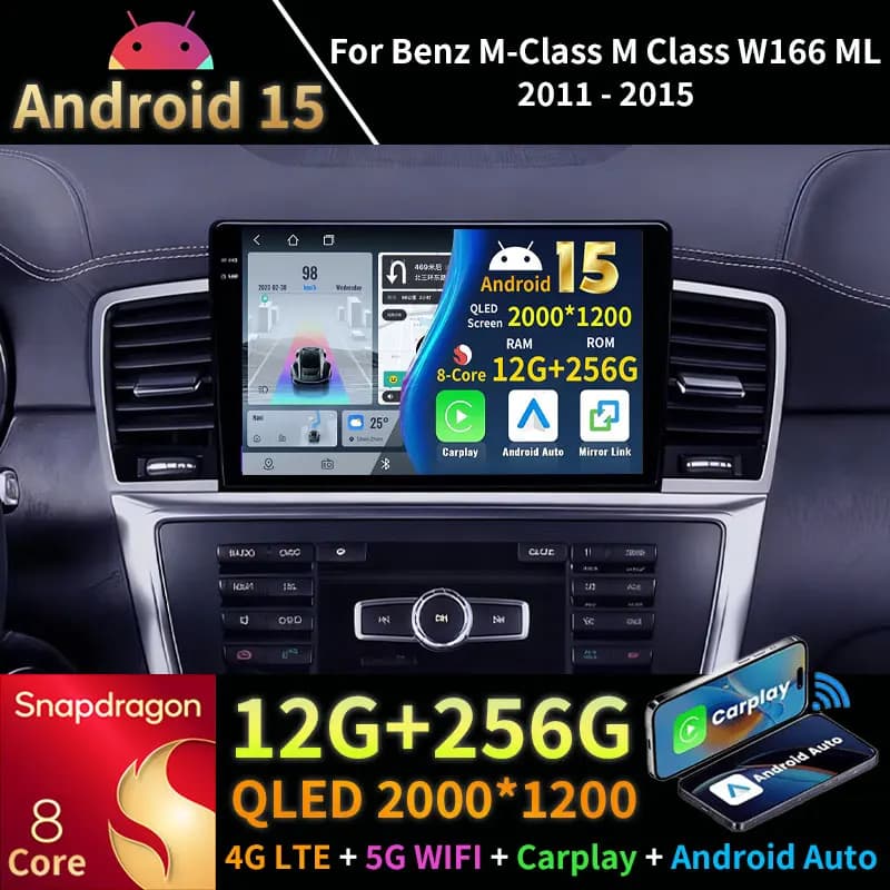 Android 15 Autoradio Per Benz Classe M Classe M W166 ML 2011 - 2015 GPS Lettore Multimediale Navi Wireless Carplay DSP 360 Macchina Fotografica BT