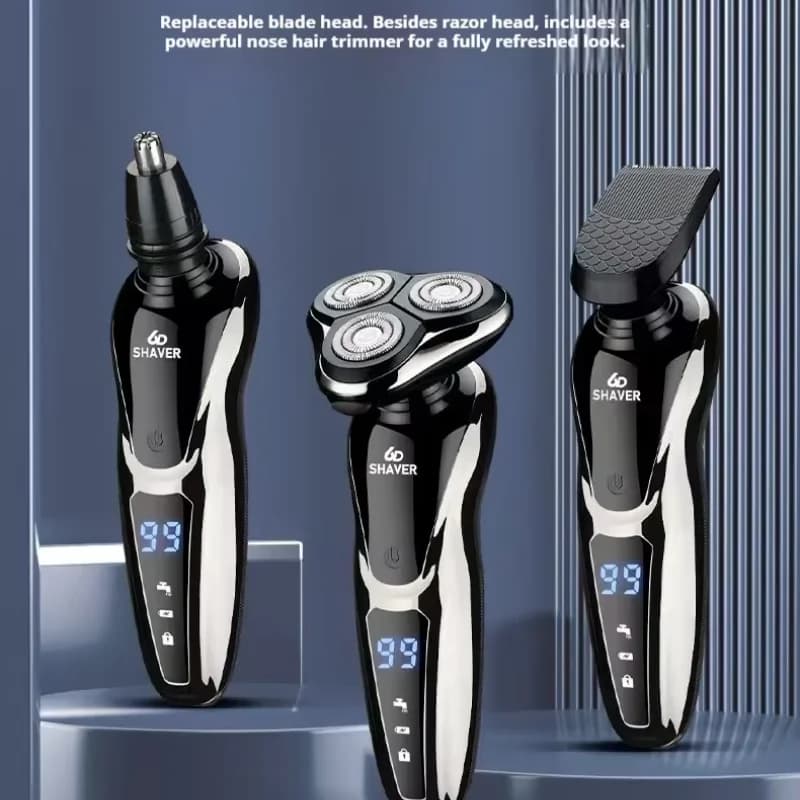 Rasoio elettrico ricaricabile per uomo Set trimmer tutto in uno con tagliapane Trimmer Spazzola per la pulizia del viso